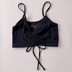 Beautiful Beyond Yoga top black bra small spacedye.